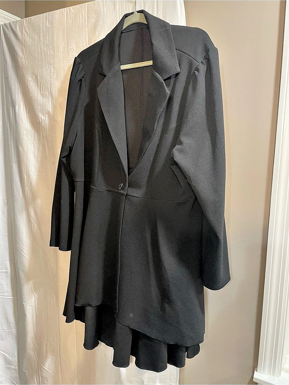 SHEIN 3XL Black High Low Blazer Jacket Peplum Plus Size NWOT